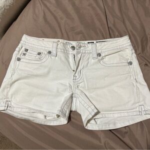 White MISS ME shorts